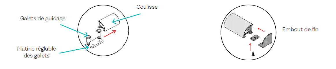 placement des galets de guidage et caches pour installation portail coulissant burdigalu